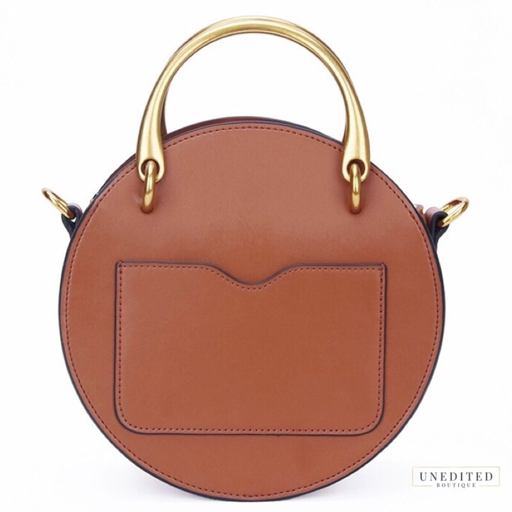 Circle Top Handle Crossbody - Saddle - Picture 3 of 7
